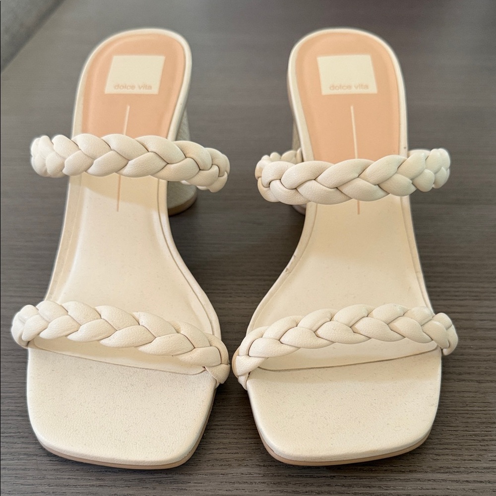 Dolce Vita Ivory Braided Heeled Sandals